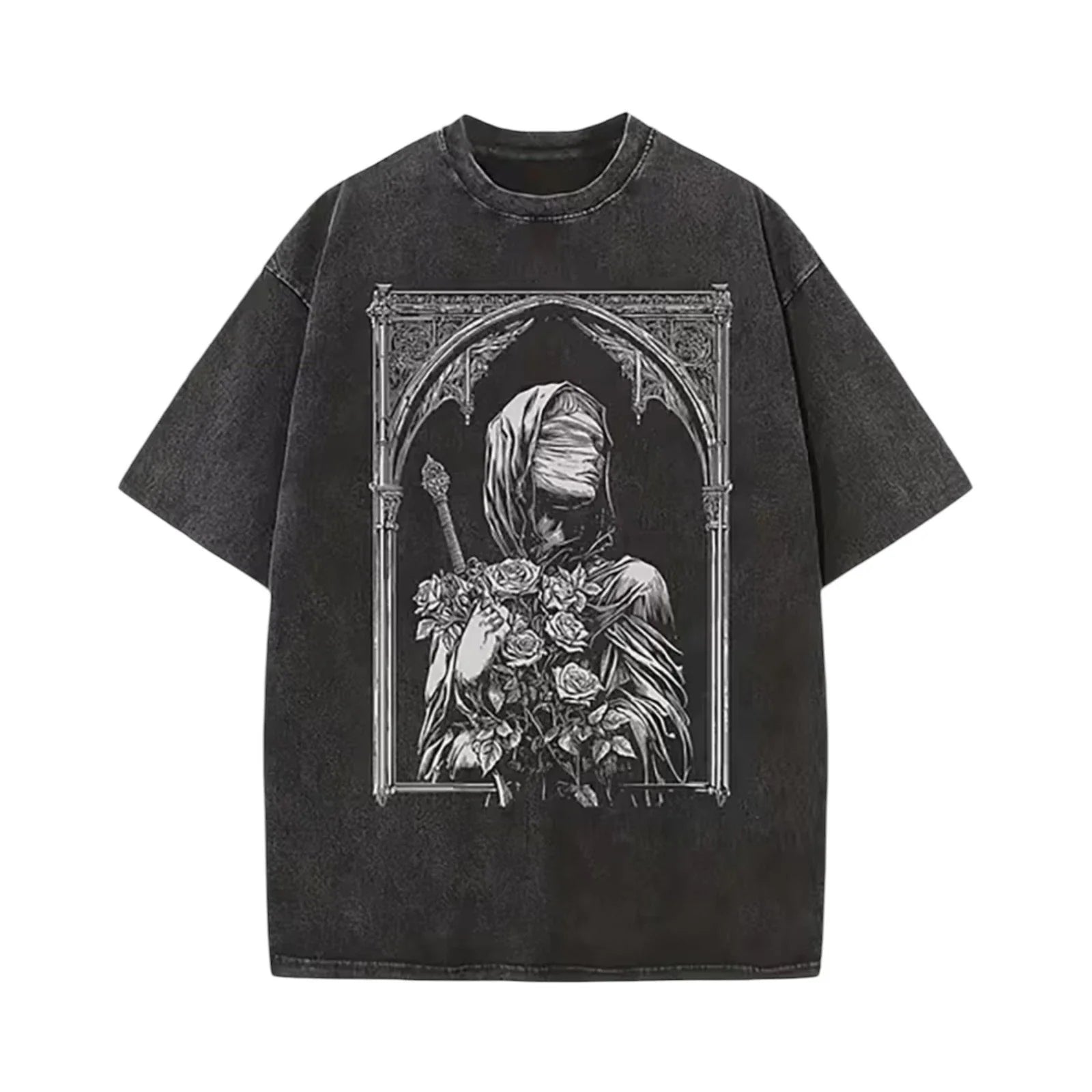 Black T-Shirt Size L Blind Gothic Monk Vintage Graphic Streetwear Cotton Unisex T-shirt, Sweatshirt, Hoodie, Long Sleeve Tee - T-Shirt, Sweatshirt, Hoodie