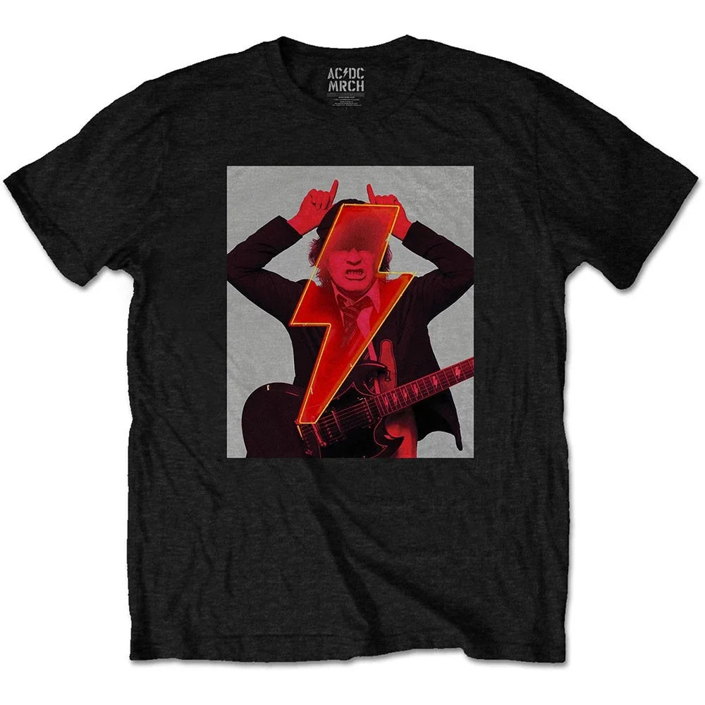 AC/DC Angus Finger Horns Power Up Official Tee T-Shirt Mens Unisex Unisex T-shirt, Sweatshirt, Hoodie, Long Sleeve Tee - T-Shirt, Sweatshirt, Hoodie