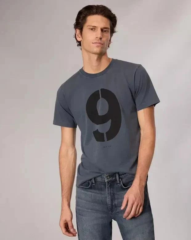 NWT $148 Rag & Bone Men's Number 9 Tee In Washed Navy Size: Large Unisex T-shirt, Sweatshirt, Hoodie, Long Sleeve Tee - T-Shirt, Sweatshirt, Hoodie