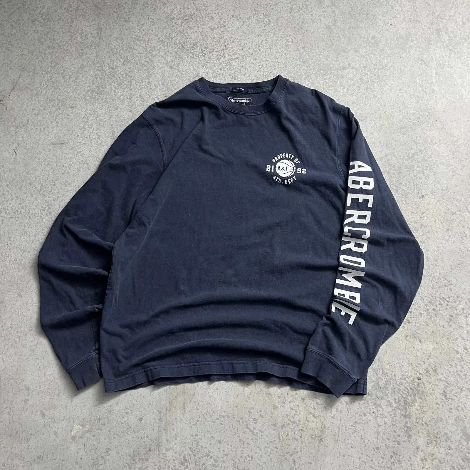 Abercrombie & Fitch Muscle Fit Long Sleeve  Shirt Mens XL Sleeve Hit Navy Y2K Unisex T-shirt, Sweatshirt, Hoodie, Long Sleeve Tee - T-Shirt, Sweatshirt, Hoodie