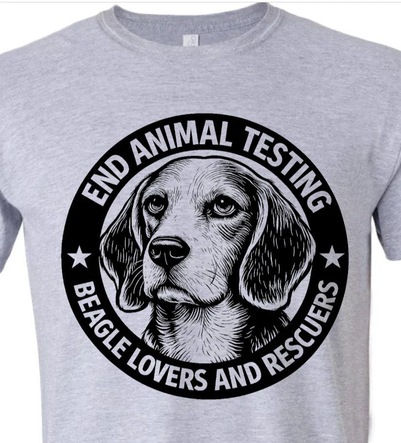 End Animal Testing T-Shirt Beagle Lovers And Rescuers Benefits Nonprofit Unisex T-shirt, Sweatshirt, Hoodie, Long Sleeve Tee - T-Shirt, Sweatshirt, Hoodie