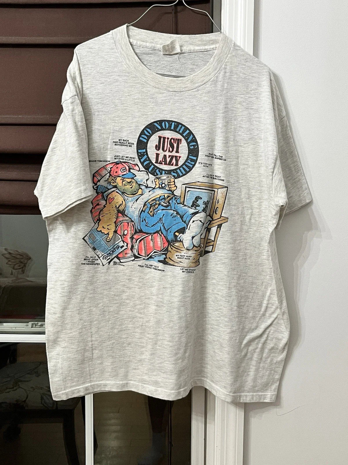 Vintage 90s TNT Trau & Loevner Mens XL Do Nothing Just Lazy Graphic Tee Funny Unisex T-shirt, Sweatshirt, Hoodie, Long Sleeve Tee - T-Shirt, Sweatshirt, Hoodie