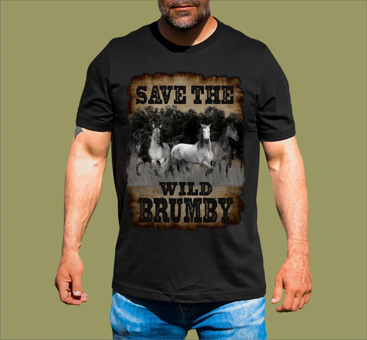 SAVE THE WILD BRUMBY. T-SHIRT Unisex T-shirt, Sweatshirt, Hoodie, Long Sleeve Tee - T-Shirt, Sweatshirt, Hoodie
