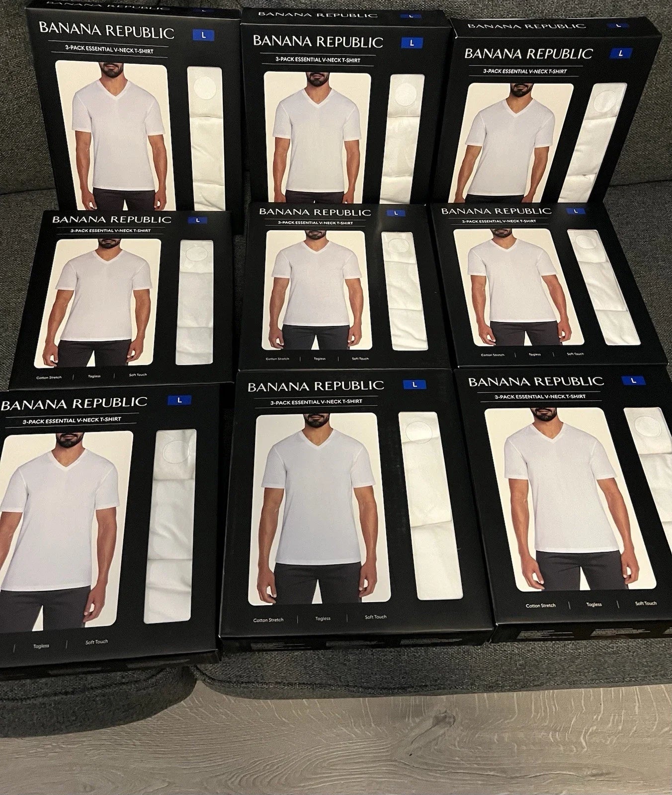 New Banana Republic 3 Pack Mens V-Neck  Tee White T-shirt Size Large Brand New Unisex T-shirt, Sweatshirt, Hoodie, Long Sleeve Tee - T-Shirt, Sweatshirt, Hoodie