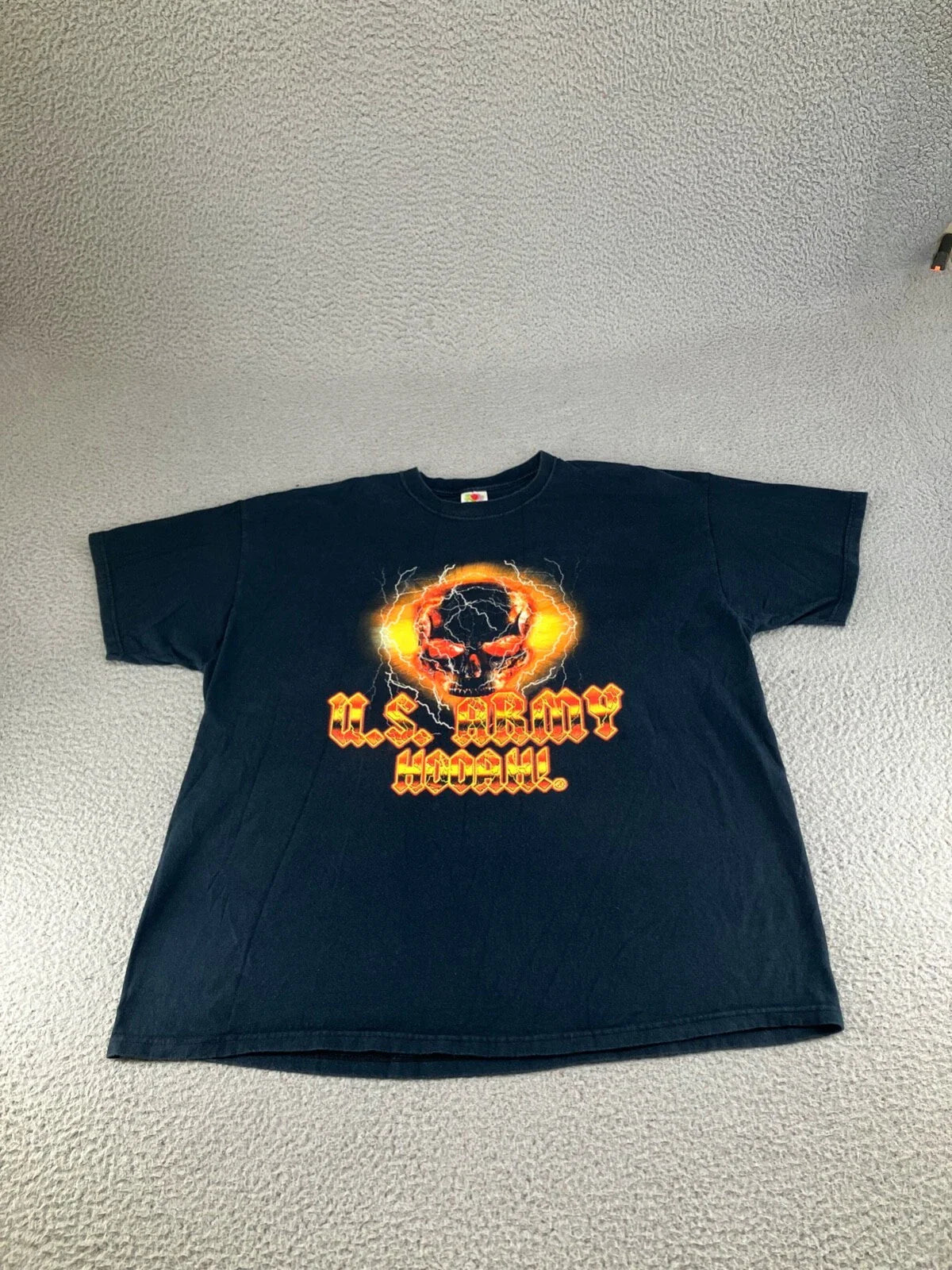 Vintage US Army Shirt Shirt Mens 2XL XXL Black Skull Lightning Military Y2K Unisex T-shirt, Sweatshirt, Hoodie, Long Sleeve Tee - T-Shirt, Sweatshirt, Hoodie