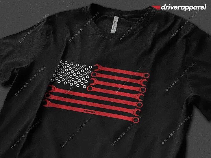 The Original Driver Apparel American Flag Wrenches and Nuts Shirt, Car Guy Shirt Unisex T-shirt, Sweatshirt, Hoodie, Long Sleeve Tee - T-Shirt, Sweatshirt, Hoodie