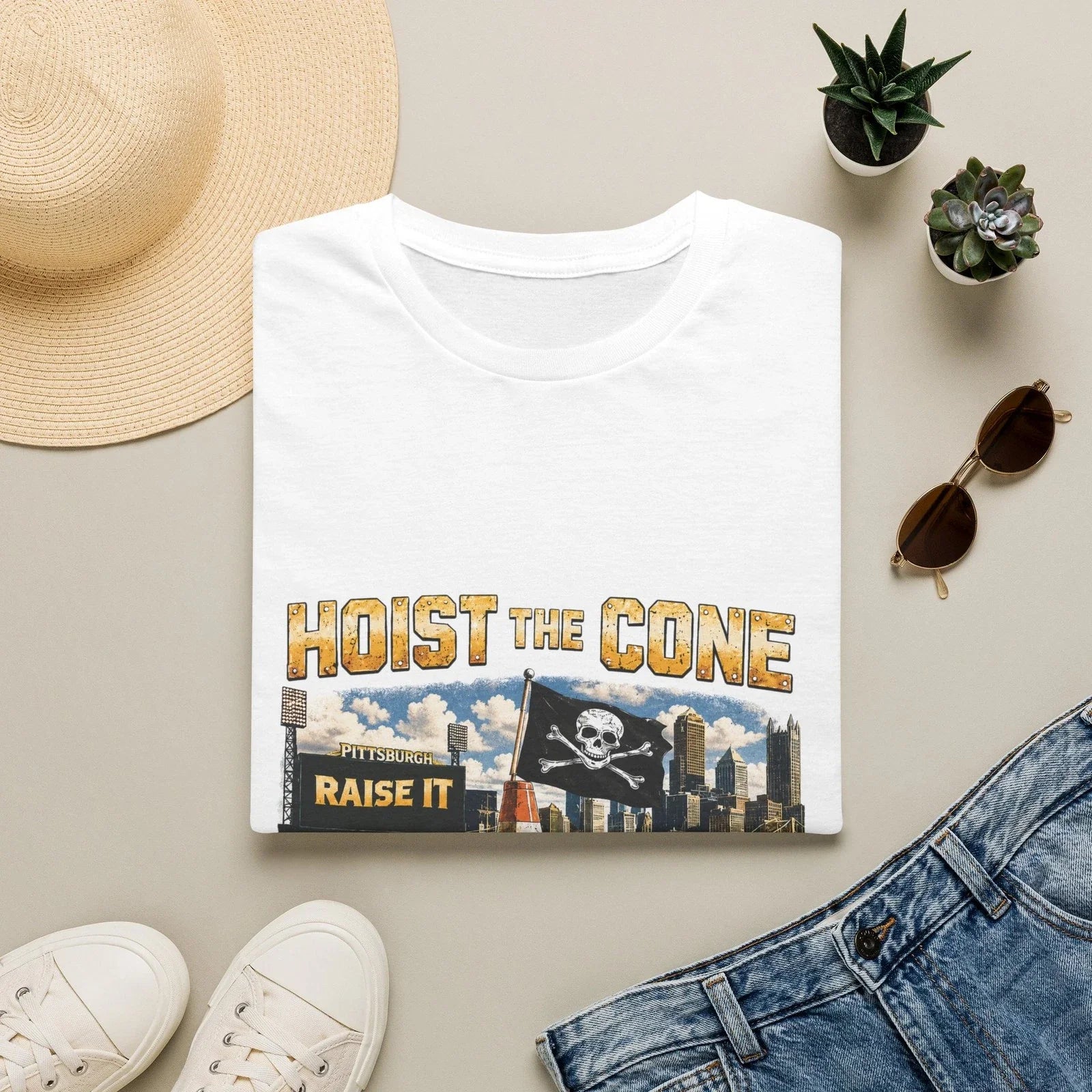 Pittsburgh Pirates | Hoist the Cone | City of Champions | MLB Design |Yinzers Unisex T-shirt, Sweatshirt, Hoodie, Long Sleeve Tee - T-Shirt, Sweatshirt, Hoodie