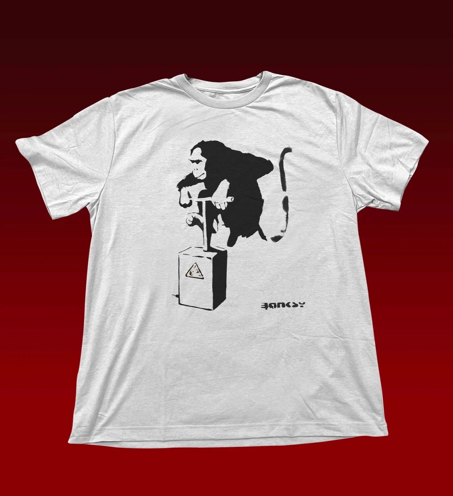BANKSY 'MONKEY DETONATOR' SHORT SLEEVE TSHIRT, NEW Unisex T-shirt, Sweatshirt, Hoodie, Long Sleeve Tee - T-Shirt, Sweatshirt, Hoodie