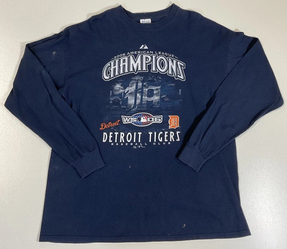 VintageDetroit Tigers Long Sleeve T Shirt Sz XXL Bleach World Series 2006 Y2K Unisex T-shirt, Sweatshirt, Hoodie, Long Sleeve Tee - T-Shirt, Sweatshirt, Hoodie