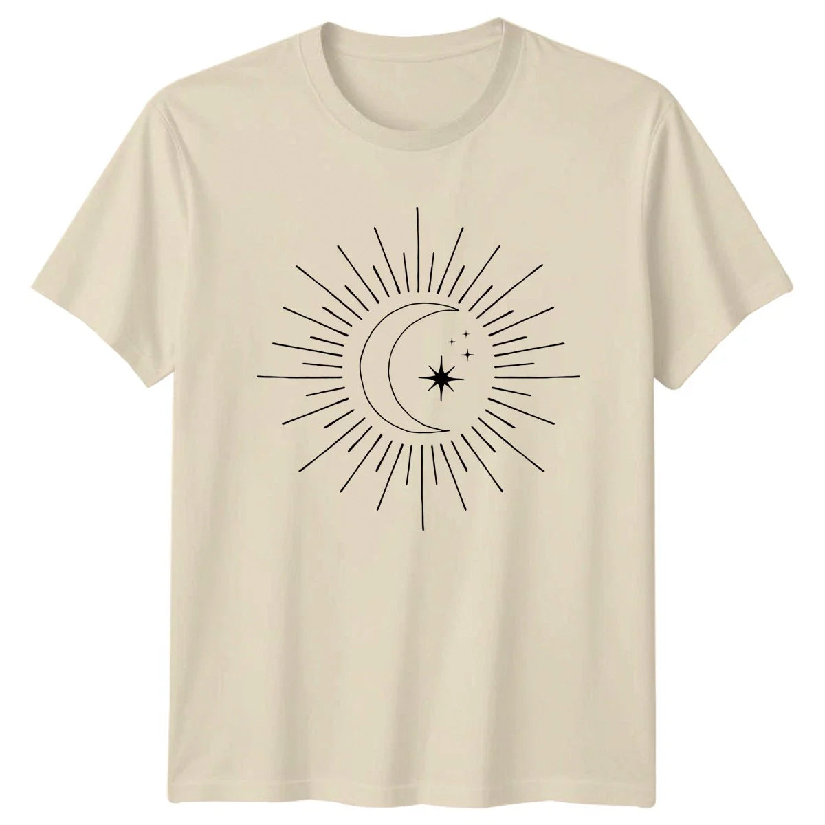 Hand Drawn Celestial Moon Star T-Shirt Boho Astrology Spiritual Art Unisex T-shirt, Sweatshirt, Hoodie, Long Sleeve Tee - T-Shirt, Sweatshirt, Hoodie