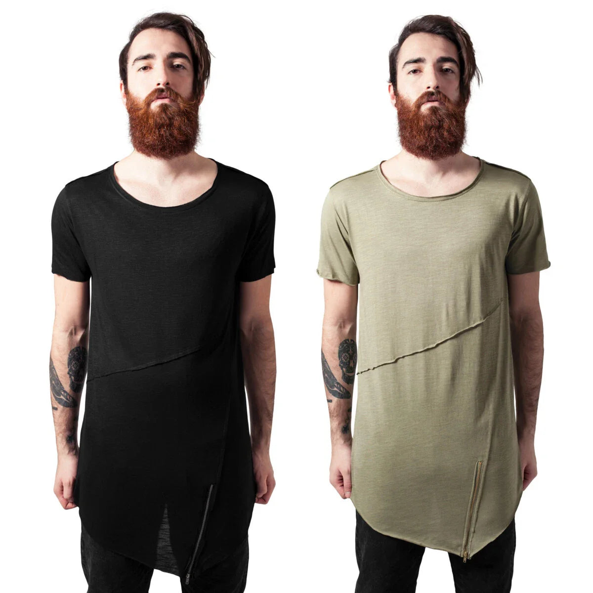 Urban Classics Long Open Edge Zip Front Tea Mens Cotton T-Shirt Jille Jumpsuit Unisex T-shirt, Sweatshirt, Hoodie, Long Sleeve Tee - T-Shirt, Sweatshirt, Hoodie