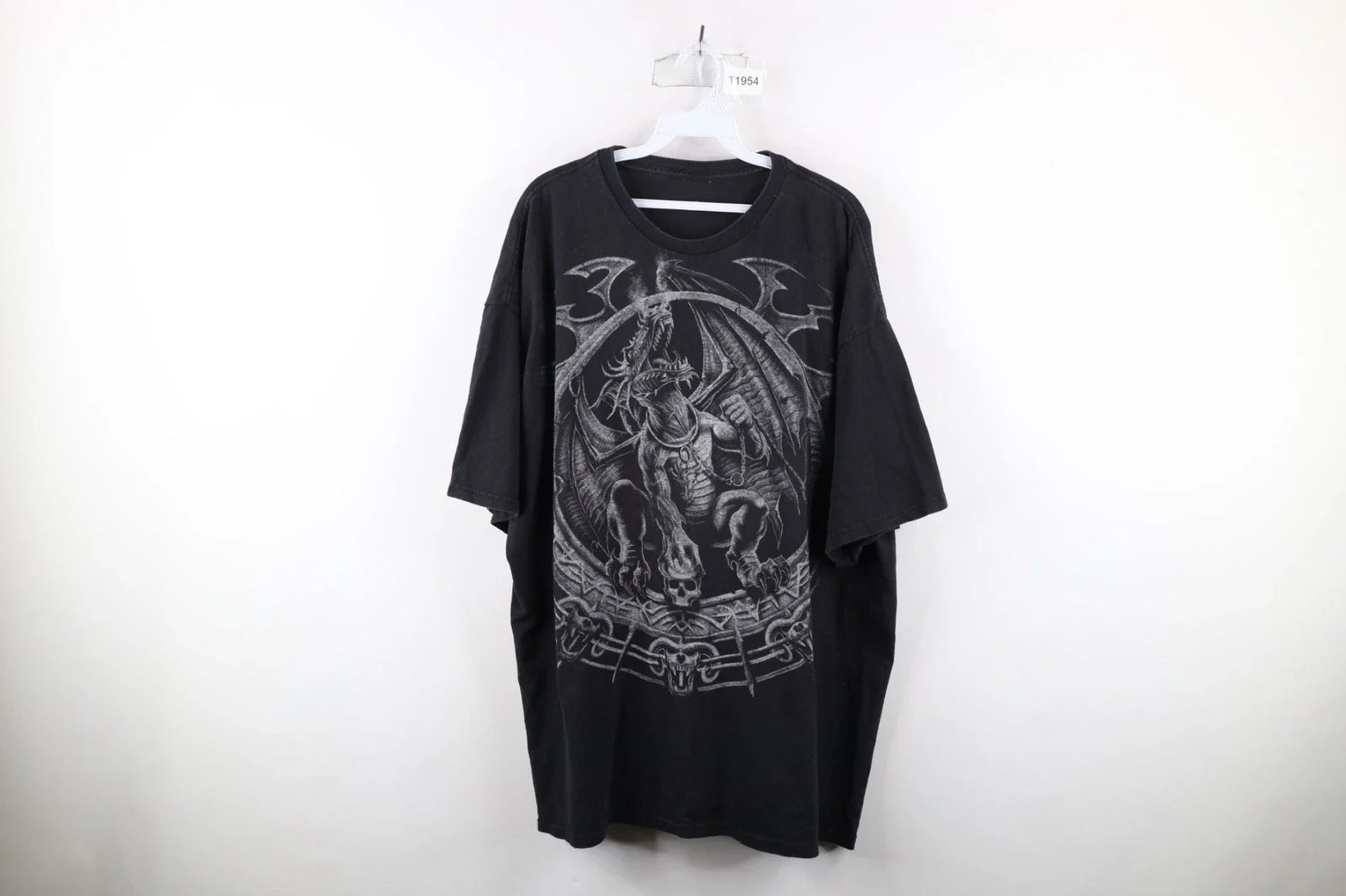Vintage Y2K Streetwear Mens 3XL Faded Fantasy Dragon Skull Short Sleeve T-Shirt Unisex T-shirt, Sweatshirt, Hoodie, Long Sleeve Tee - T-Shirt, Sweatshirt, Hoodie