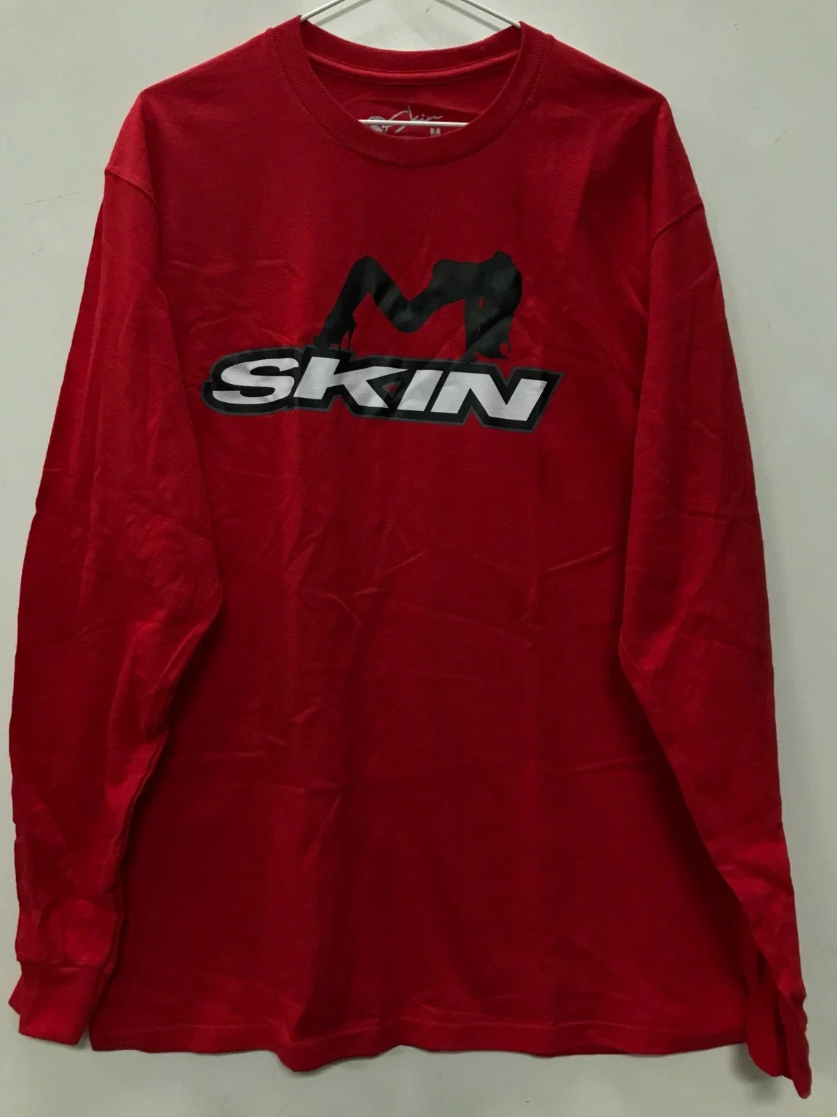 Skin Industries Men's Long Sleeve T-Shirt "Logo" Red Unisex T-shirt, Sweatshirt, Hoodie, Long Sleeve Tee - T-Shirt, Sweatshirt, Hoodie