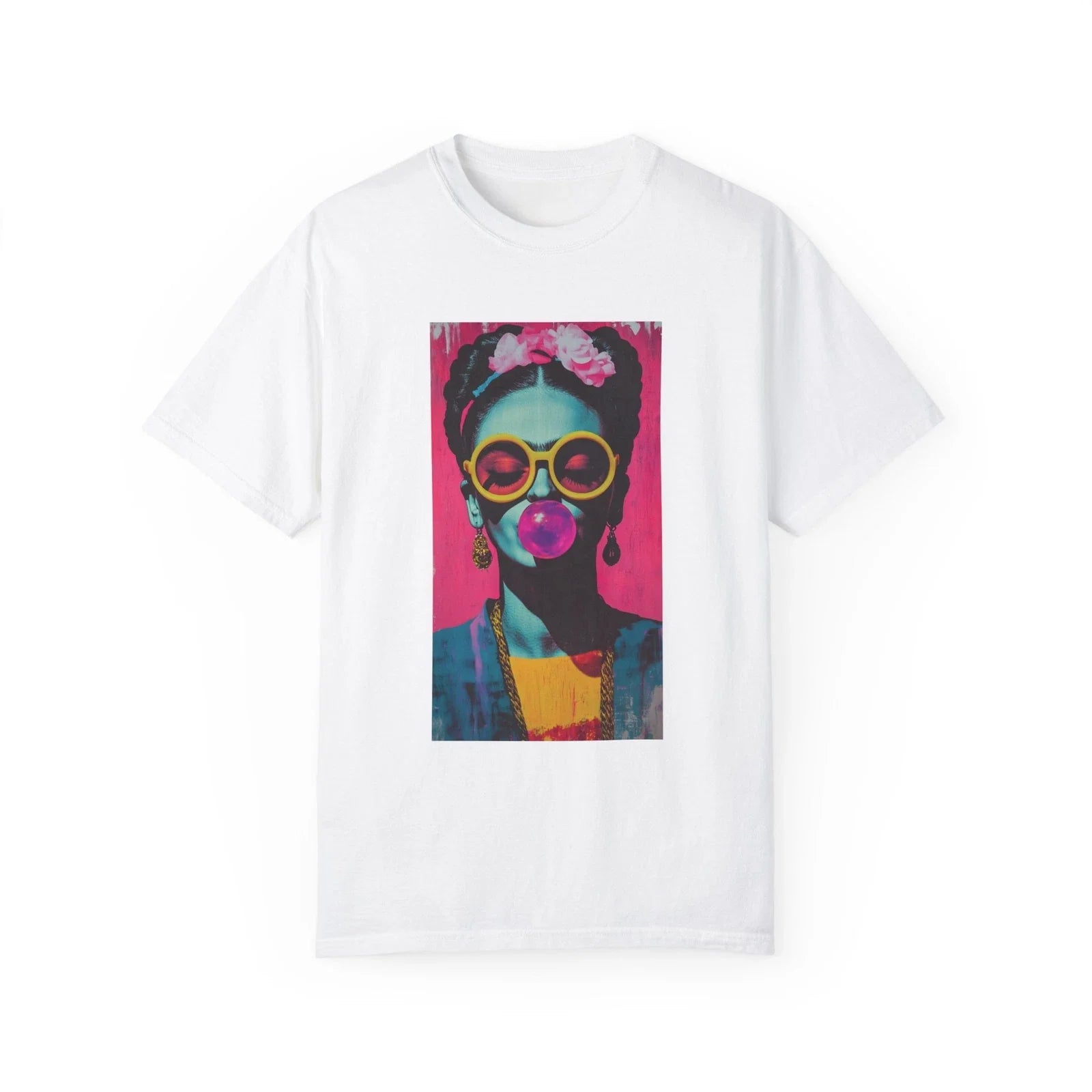 Frida Popart Retro Shirt, Unisex T-shirt, Frida Kahlo Tee, Colorful Graphic Tee Unisex T-shirt, Sweatshirt, Hoodie, Long Sleeve Tee - T-Shirt, Sweatshirt, Hoodie