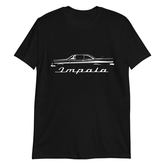 1959 Chevy Impala Silhouette Emblem Antique Collector Car Short-Sleeve T-Shirt Unisex T-shirt, Sweatshirt, Hoodie, Long Sleeve Tee - T-Shirt, Sweatshirt, Hoodie