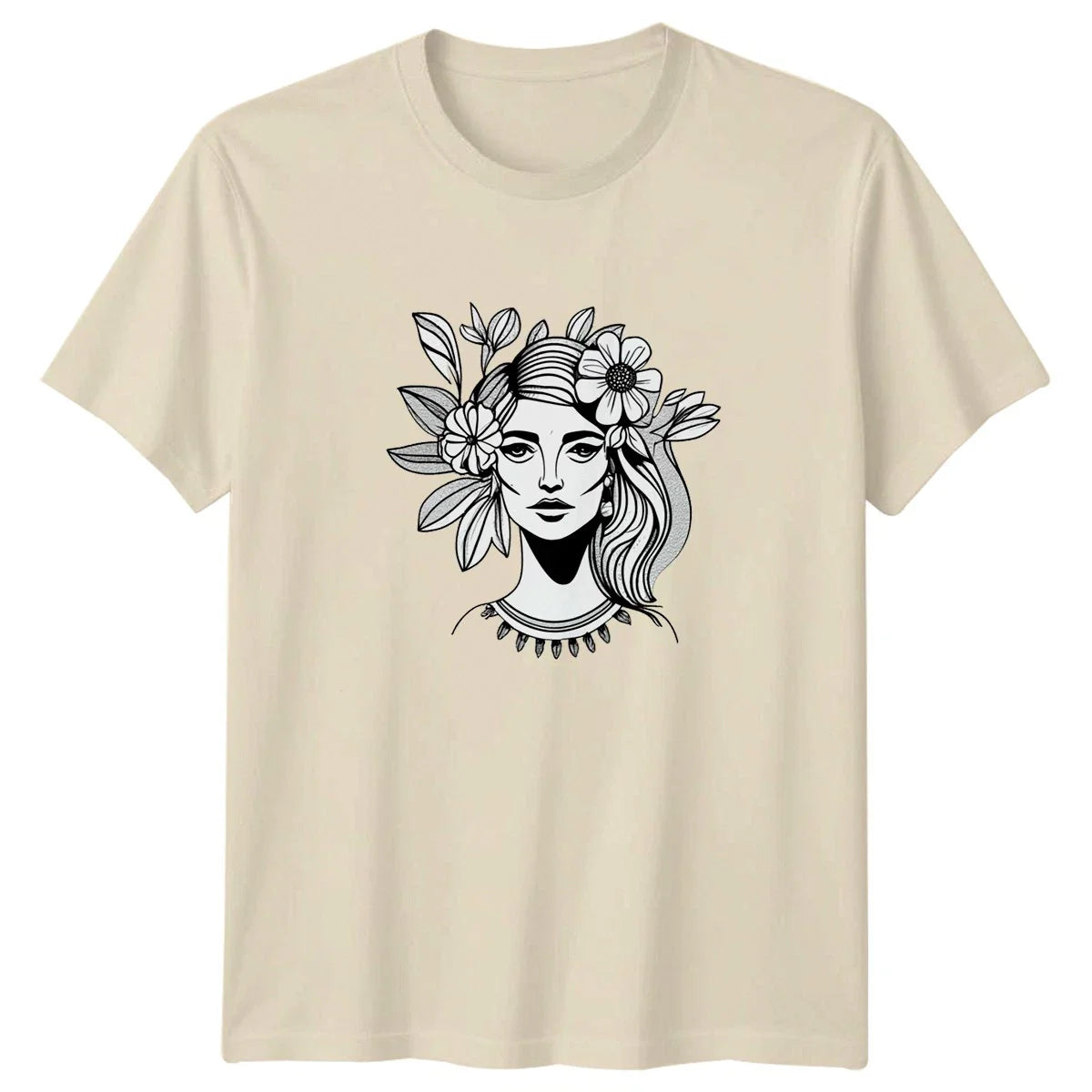Bohemian Floral Portrait Womens T-Shirt Boho Style Fashion Birthday Gift For Her Unisex T-shirt, Sweatshirt, Hoodie, Long Sleeve Tee - T-Shirt, Sweatshirt, Hoodie