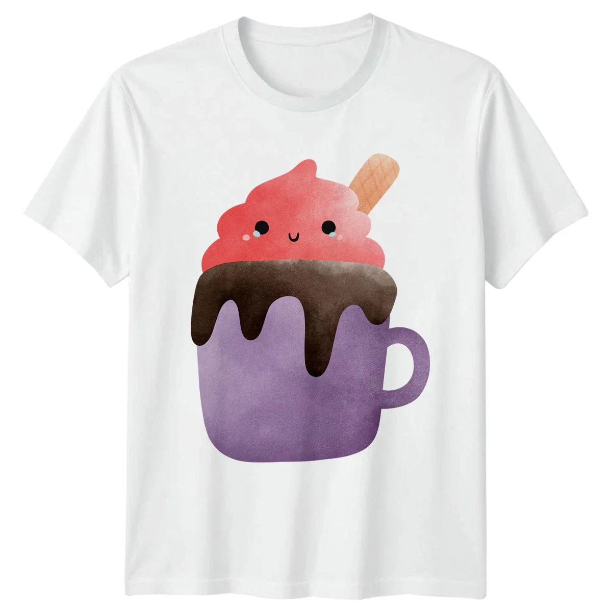 Cute Ice Cream Mug Graphic Tee Womens T-Shirt Mens Top Unisex T-shirt, Sweatshirt, Hoodie, Long Sleeve Tee - T-Shirt, Sweatshirt, Hoodie
