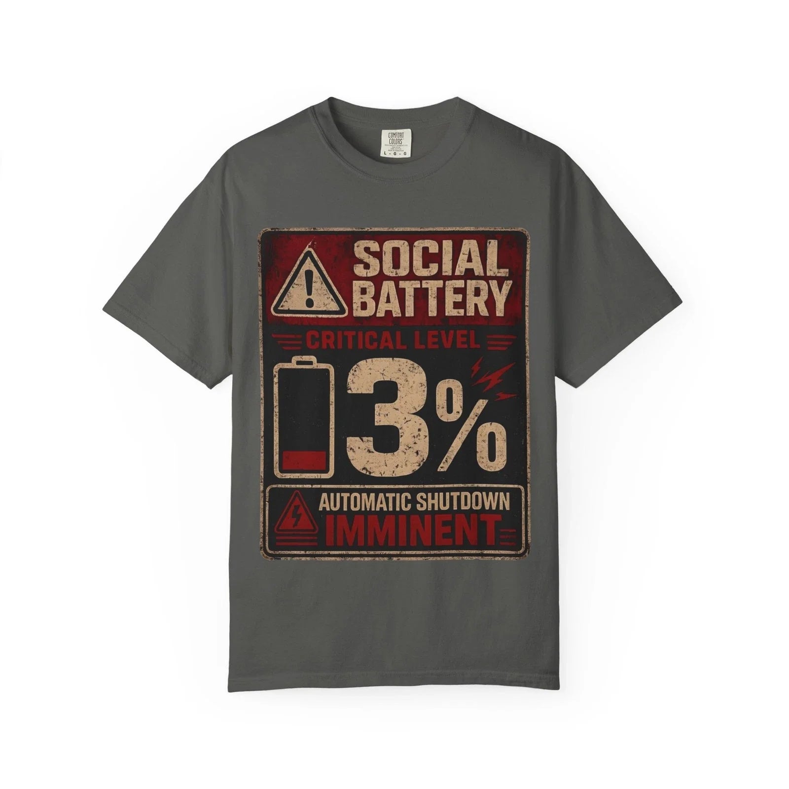 Social Battary | Introvert Warning Shirt | Funny Introvert Quote T-shirt Unisex T-shirt, Sweatshirt, Hoodie, Long Sleeve Tee - T-Shirt, Sweatshirt, Hoodie