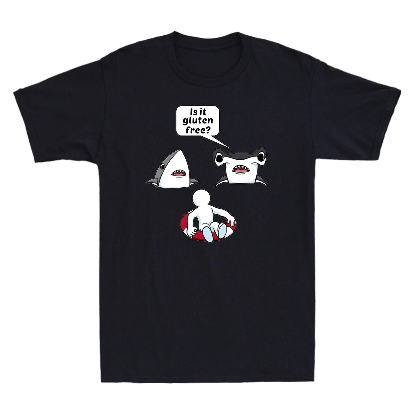 Is It Gluten Free Funny Shark Graphic Gift Shirt Novelty Men's Cotton T-Shirt Unisex T-shirt, Sweatshirt, Hoodie, Long Sleeve Tee - T-Shirt, Sweatshirt, Hoodie