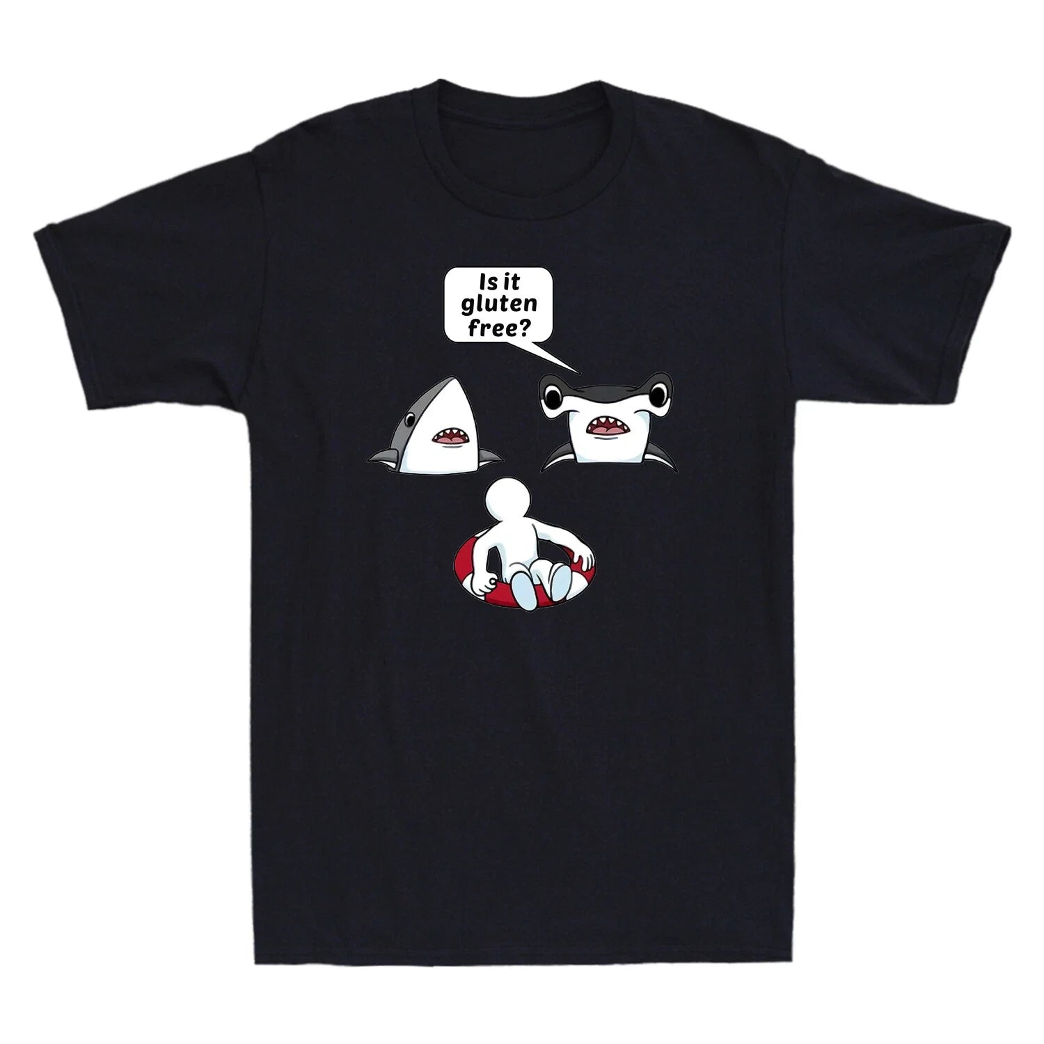 Is It Gluten Free Funny Shark Graphic Gift Shirt Novelty Men's Cotton T-Shirt Unisex T-shirt, Sweatshirt, Hoodie, Long Sleeve Tee - T-Shirt, Sweatshirt, Hoodie