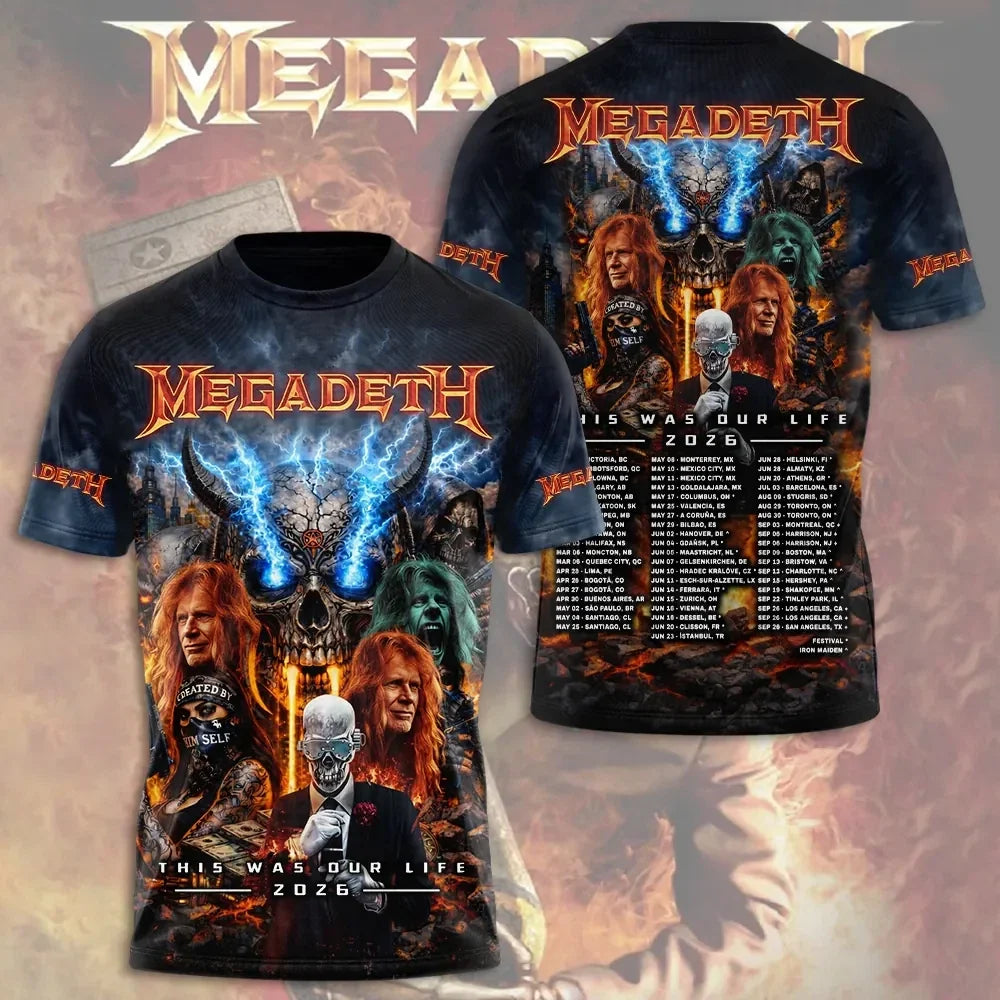 Megadeth This Was Our Life 2026 3D Apparel Tshirt Unisex T-shirt, Sweatshirt, Hoodie, Long Sleeve Tee - T-Shirt, Sweatshirt, Hoodie