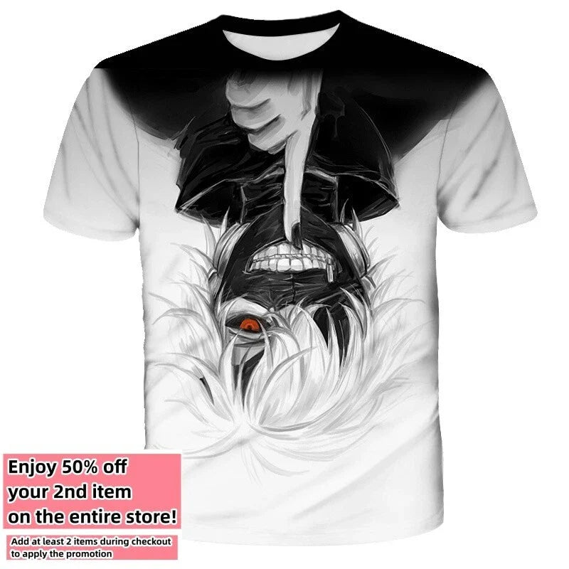 Tokyo Ghoul Anime Manga T-Shirt Double-Sided Adult Men's Size Large Medium Small Unisex T-shirt, Sweatshirt, Hoodie, Long Sleeve Tee - T-Shirt, Sweatshirt, Hoodie