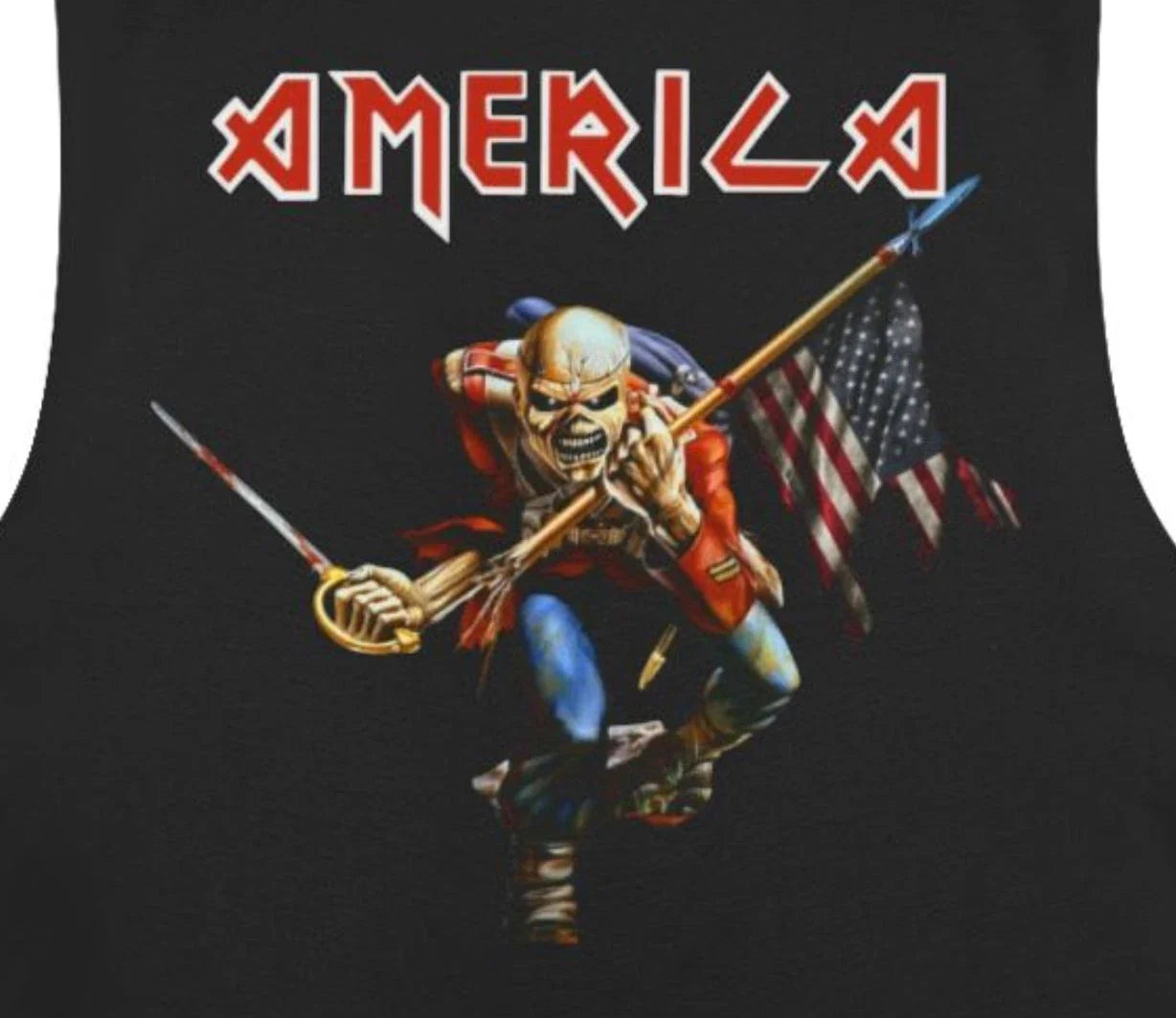 America Iron Maiden Inspired Tank (FREE Shipping) Unisex T-shirt, Sweatshirt, Hoodie, Long Sleeve Tee - T-Shirt, Sweatshirt, Hoodie