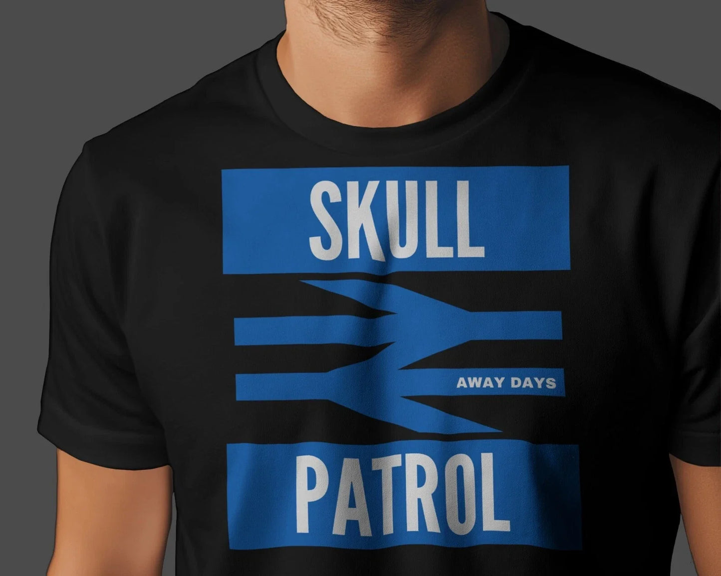 Portsmouth SKULL PATROL Away Days T-Shirt | Hooligan Firm Fratton Park Hampshire Unisex T-shirt, Sweatshirt, Hoodie, Long Sleeve Tee - T-Shirt, Sweatshirt, Hoodie