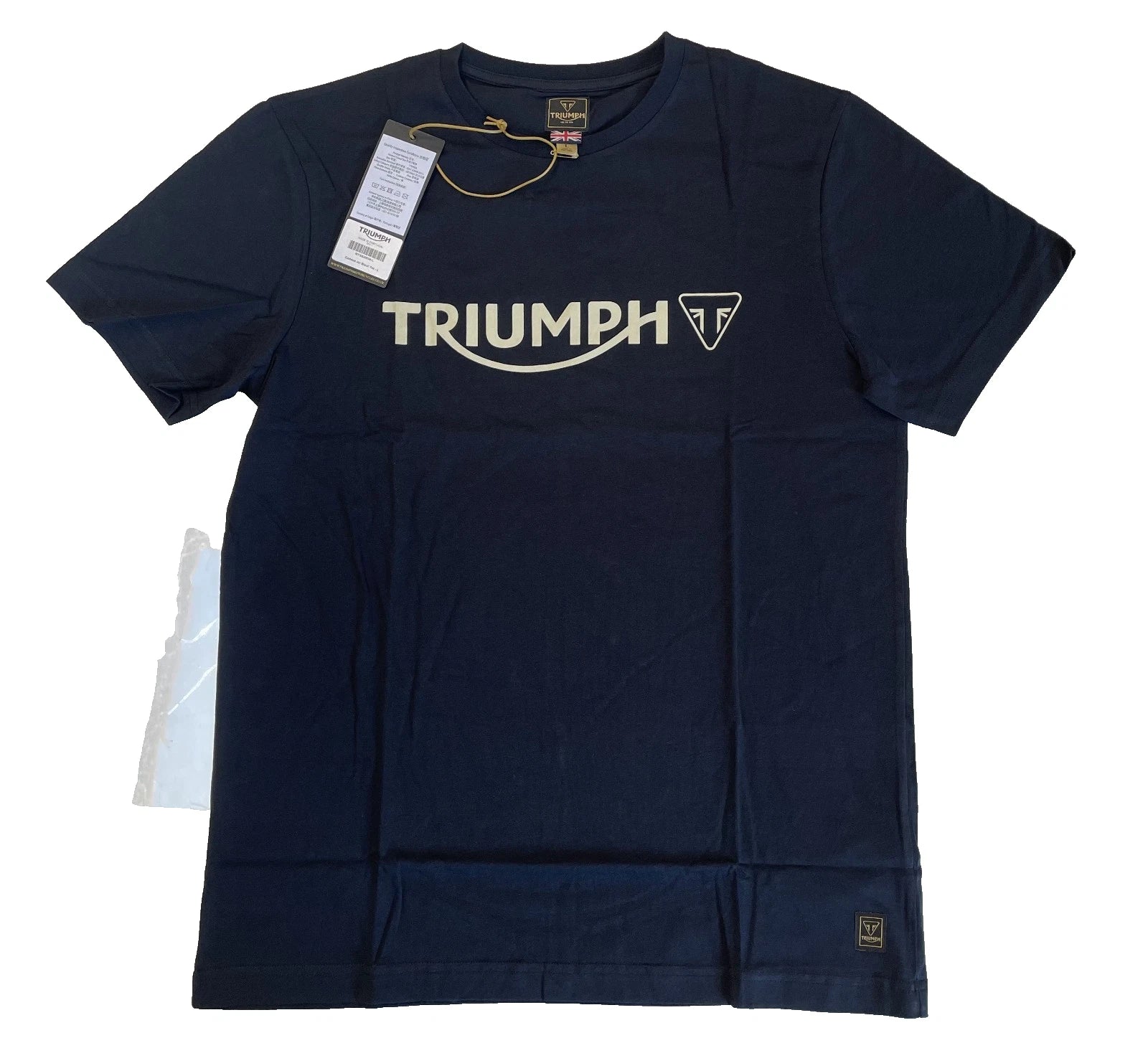 Triumph T-Shirt Mens Large Cartmel Jet Black Spellout Logo Short Sleeve Cotton Unisex T-shirt, Sweatshirt, Hoodie, Long Sleeve Tee - T-Shirt, Sweatshirt, Hoodie