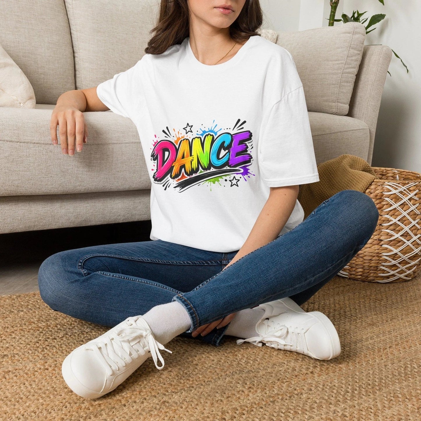 Rainbow Graffiti DANCE T-Shirt | Colorful Street Art Tee Unisex T-shirt, Sweatshirt, Hoodie, Long Sleeve Tee - T-Shirt, Sweatshirt, Hoodie