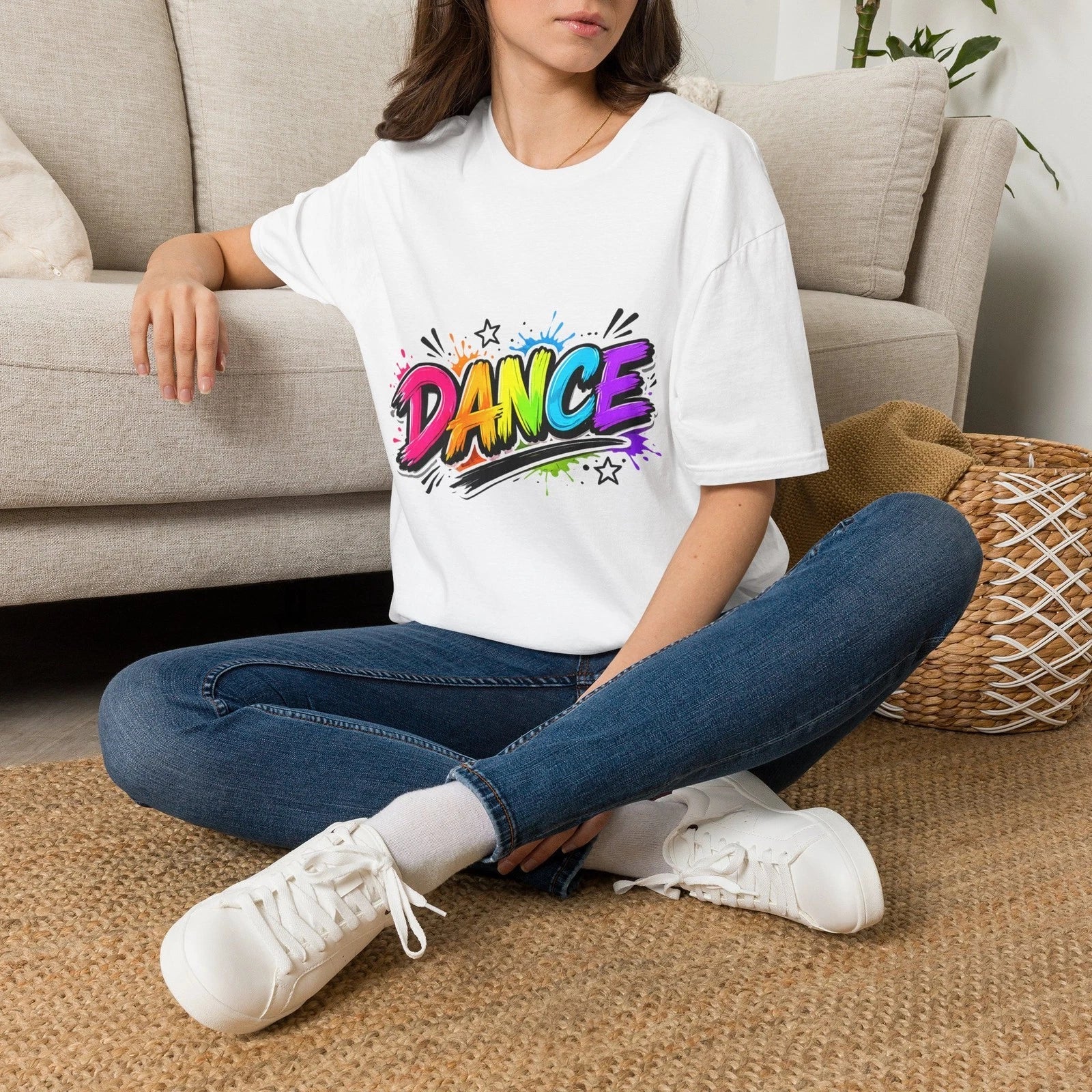 Rainbow Graffiti DANCE T-Shirt | Colorful Street Art Tee Unisex T-shirt, Sweatshirt, Hoodie, Long Sleeve Tee - T-Shirt, Sweatshirt, Hoodie