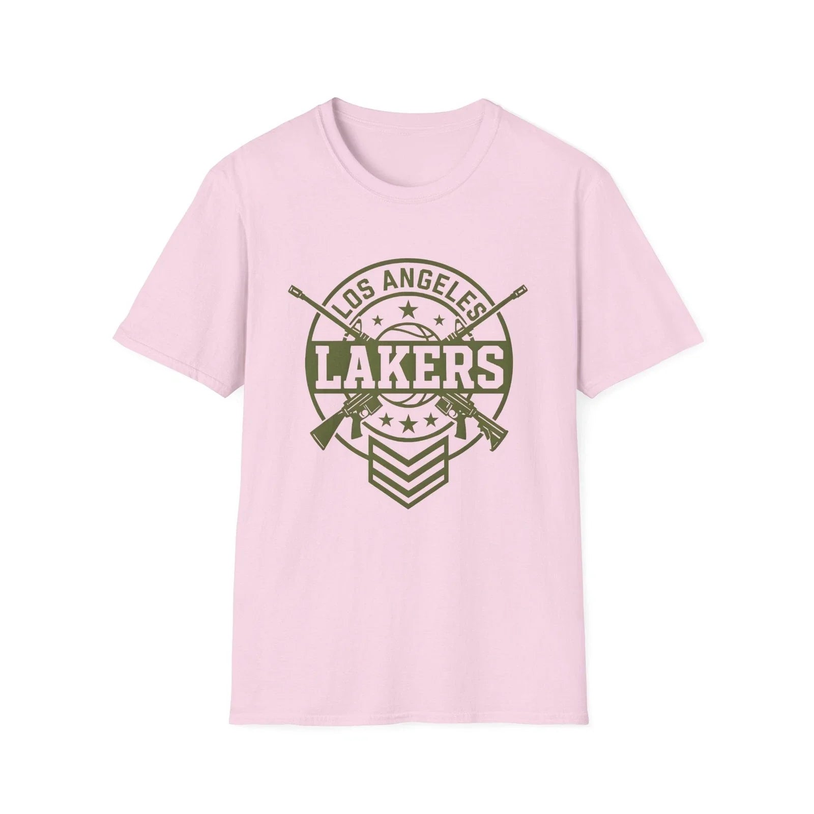 NBA Military theme Los Angeles Lakers Unisex Softstyle T-Shirt Unisex T-shirt, Sweatshirt, Hoodie, Long Sleeve Tee - T-Shirt, Sweatshirt, Hoodie