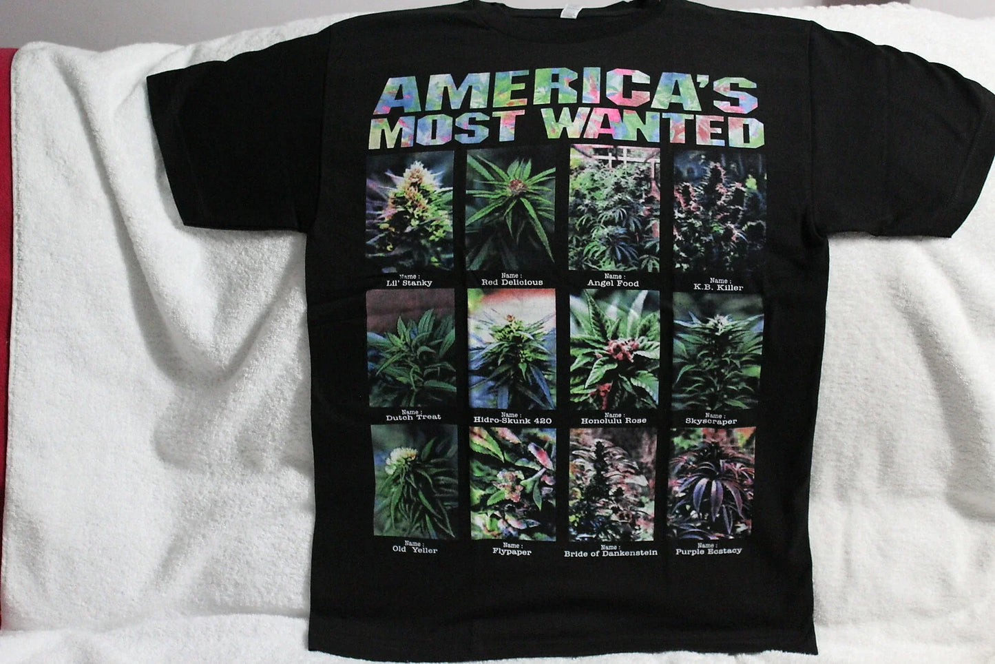 MARIJUANA AMERICA'S MOST WANTED WEED CANNABIS KUSH T-SHIRT Unisex T-shirt, Sweatshirt, Hoodie, Long Sleeve Tee - T-Shirt, Sweatshirt, Hoodie