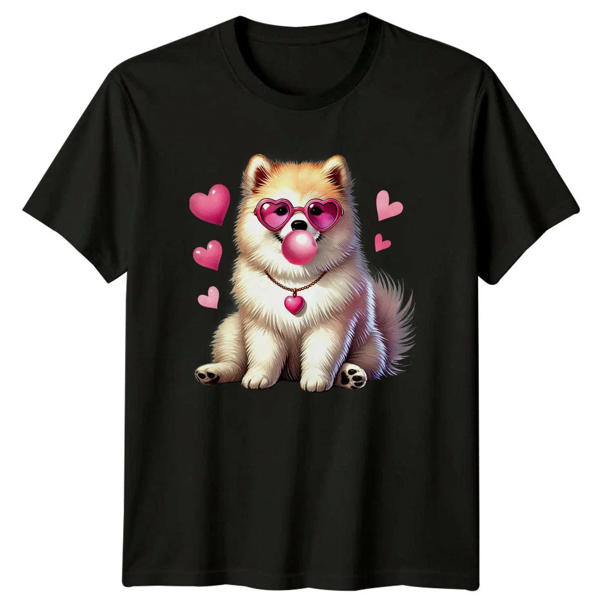 Fluffy Dog Heart Sunglasses Bubble Gum Dogs Animals Mens T-Shirt Womens Tee Unisex T-shirt, Sweatshirt, Hoodie, Long Sleeve Tee - T-Shirt, Sweatshirt, Hoodie