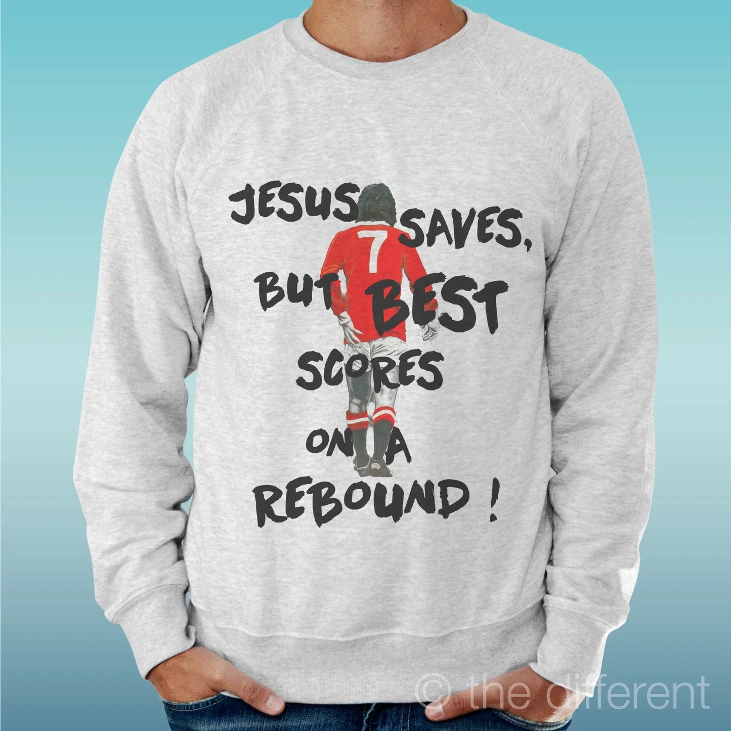Light Men's Sweater Grey George Best God Goal Phrase Unisex T-shirt, Sweatshirt, Hoodie, Long Sleeve Tee - T-Shirt, Sweatshirt, Hoodie