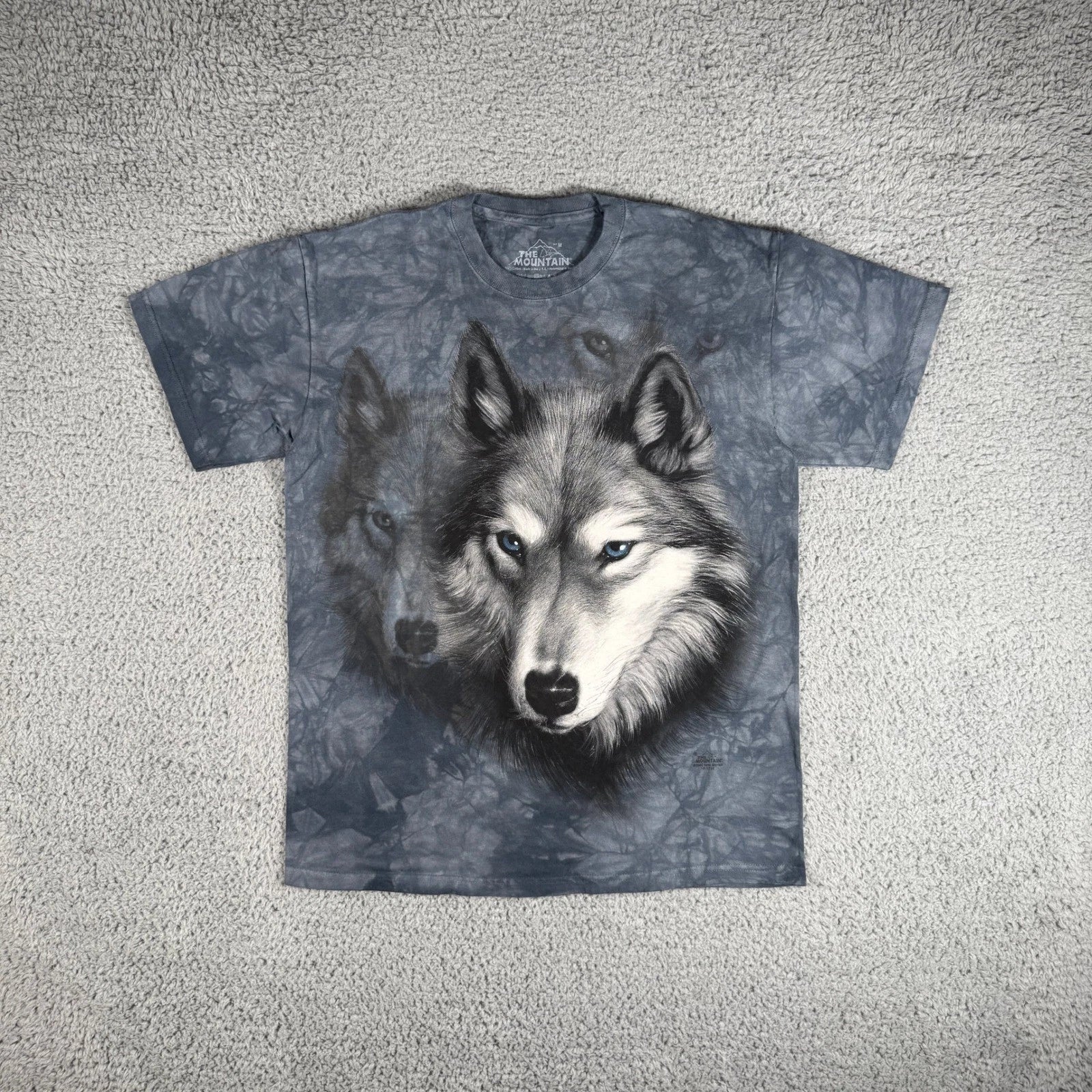 Vintage Y2K 2002 The Mountain Wolf Graphic T-Shirt Mens Medium Tie Dye Nature Unisex T-shirt, Sweatshirt, Hoodie, Long Sleeve Tee - T-Shirt, Sweatshirt, Hoodie
