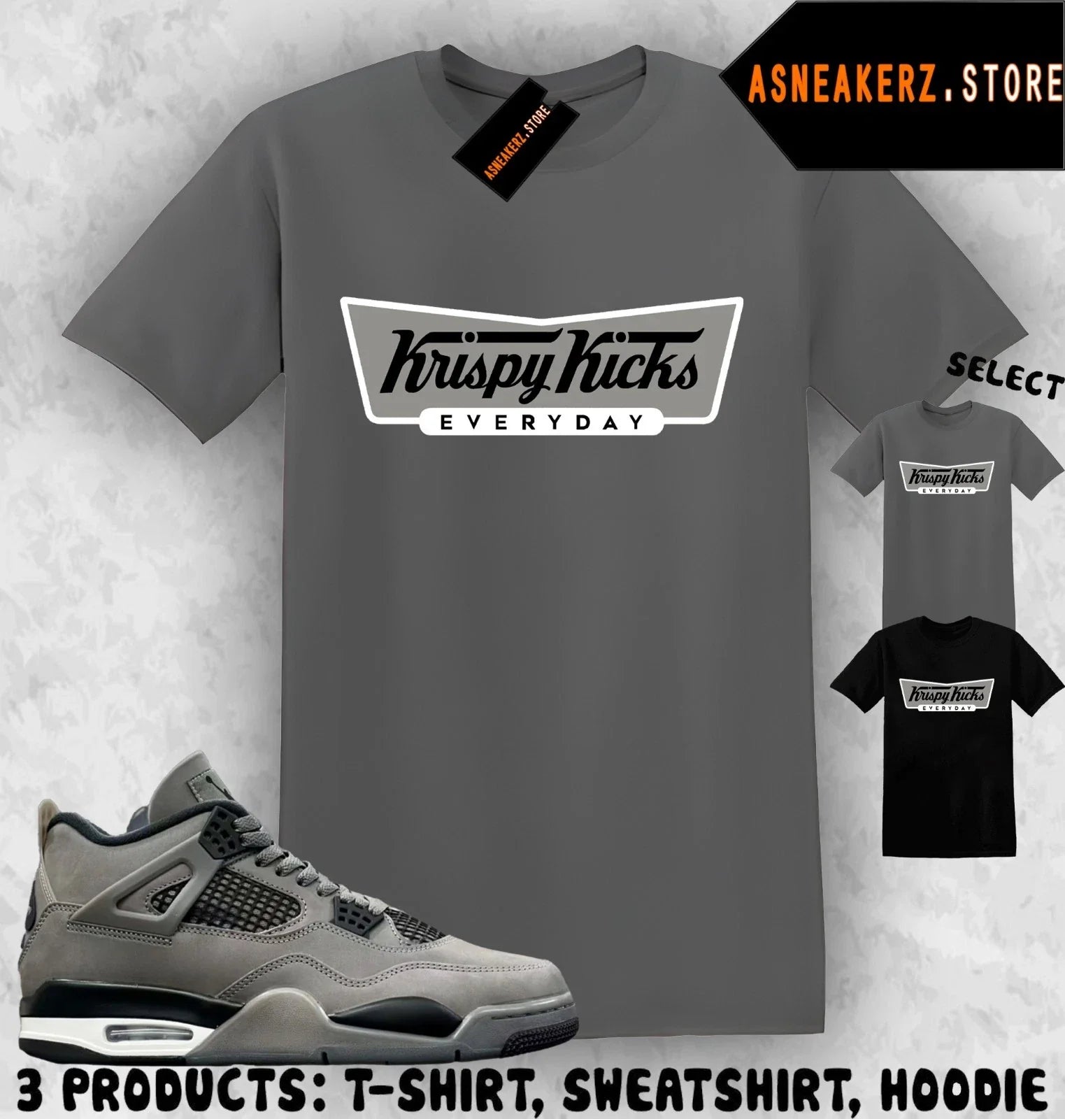 Tee Shirt Matching AJ 4 Cave Stone 2025 To Match Sneaker Krispy Kicks T-Shirt Unisex T-shirt, Sweatshirt, Hoodie, Long Sleeve Tee - T-Shirt, Sweatshirt, Hoodie