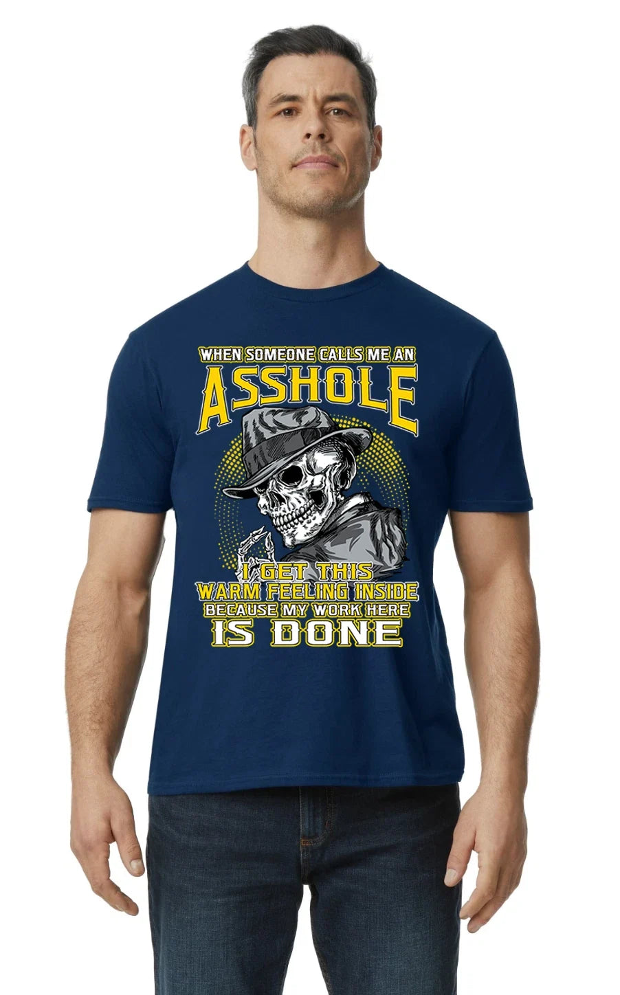 Funny Adult Humor Sarcastic  A Hole T Shirt  Graphic  Design Navy T-Shirt Gift Unisex T-shirt, Sweatshirt, Hoodie, Long Sleeve Tee - T-Shirt, Sweatshirt, Hoodie