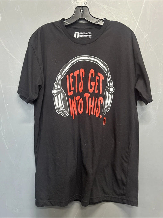 "Lets Get Into This" Headphones Mens Black Short Sleeve T-Shirt Size XL Unisex T-shirt, Sweatshirt, Hoodie, Long Sleeve Tee - T-Shirt, Sweatshirt, Hoodie