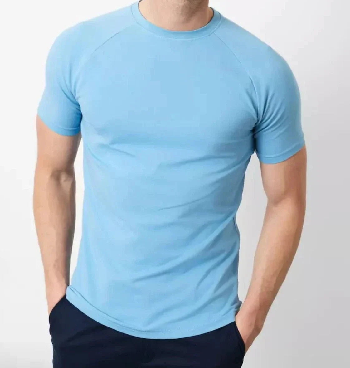 New Tailored Athlete Muscle Fit T-Shirt, Soft Blue, Extra Large Unisex T-shirt, Sweatshirt, Hoodie, Long Sleeve Tee - T-Shirt, Sweatshirt, Hoodie