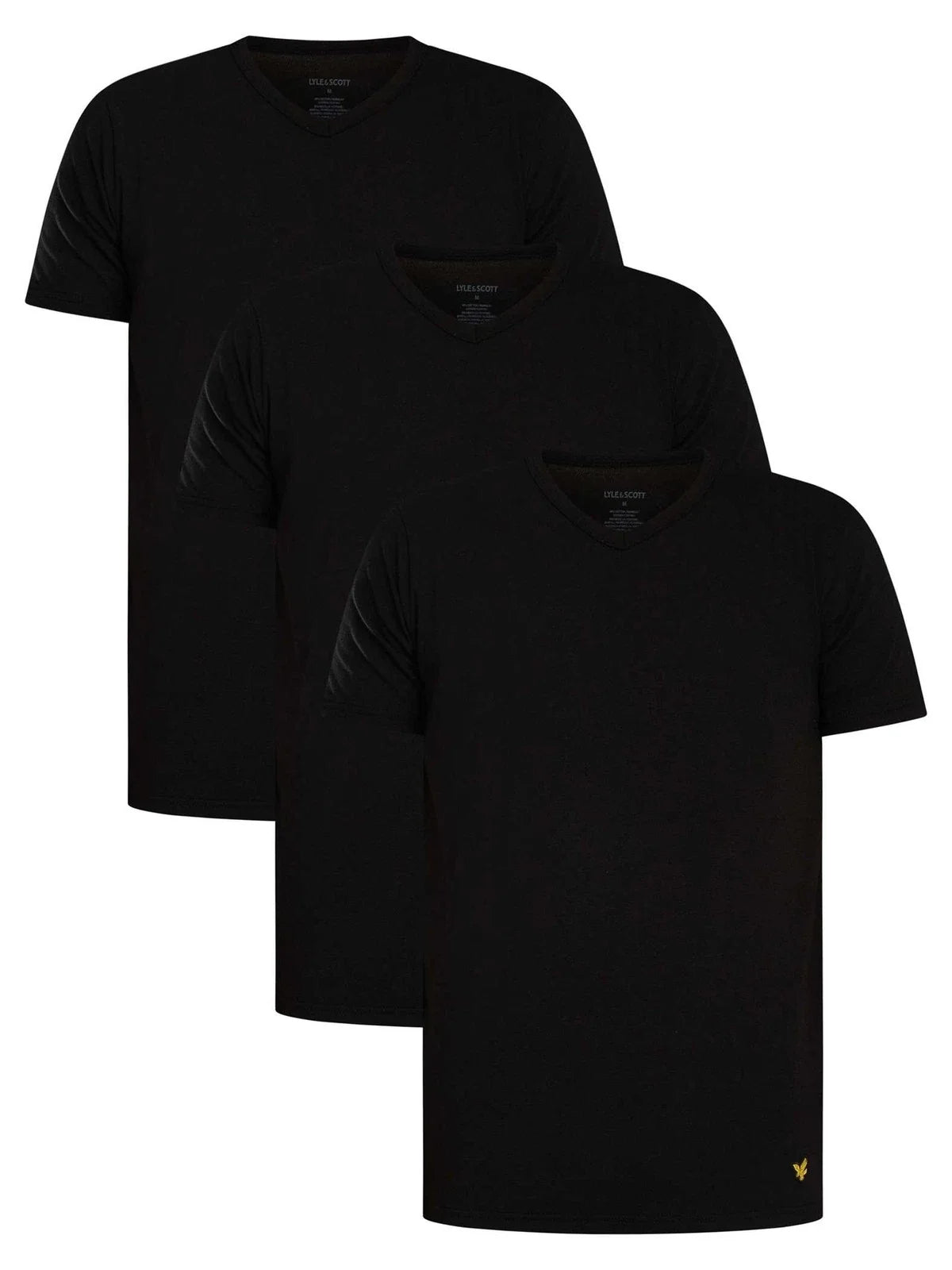 Lyle & Scott Men's 3 Pack Basic Lounge V Neck T-Shirt, Black Unisex T-shirt, Sweatshirt, Hoodie, Long Sleeve Tee - T-Shirt, Sweatshirt, Hoodie