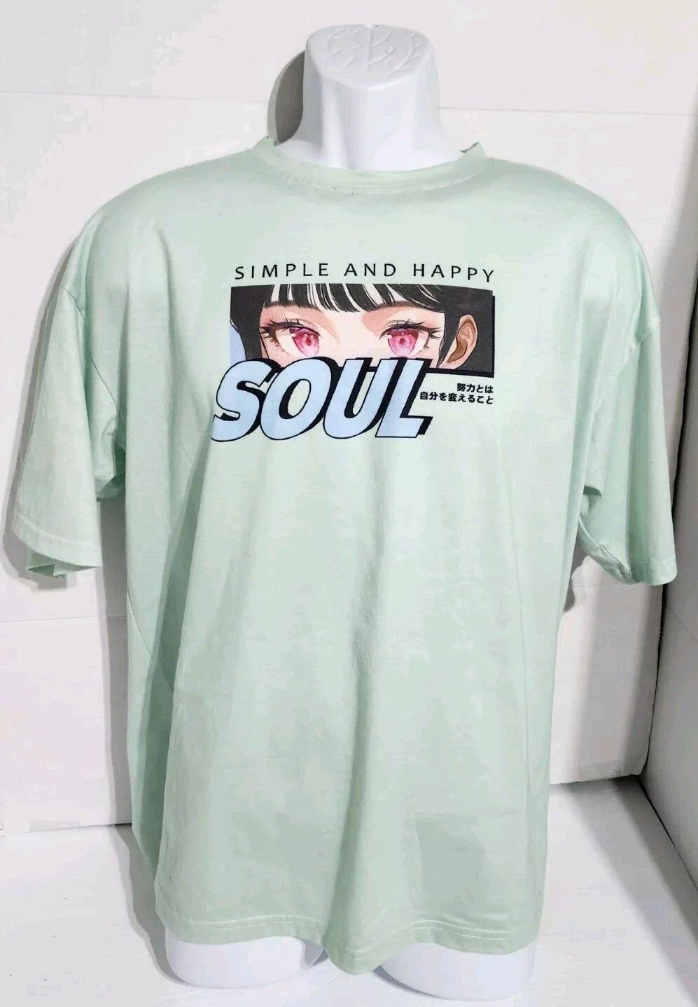Shein Men's Simple And Happy Soul Progress Anime Short Sleeve Size Large Unisex T-shirt, Sweatshirt, Hoodie, Long Sleeve Tee - T-Shirt, Sweatshirt, Hoodie