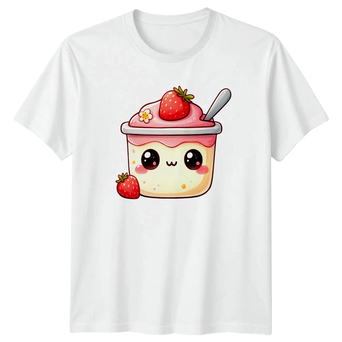 Sweet Strawberry Kawaii Dessert Cup T-Shirt Kawaii Cute Food Birthday Gift Unisex T-shirt, Sweatshirt, Hoodie, Long Sleeve Tee - T-Shirt, Sweatshirt, Hoodie