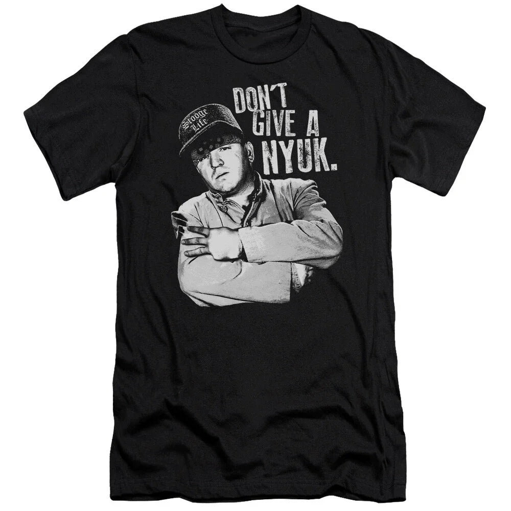 Three Stooges Slim Fit T-Shirt Don't Give a NYUK Black Tee Unisex T-shirt, Sweatshirt, Hoodie, Long Sleeve Tee - T-Shirt, Sweatshirt, Hoodie