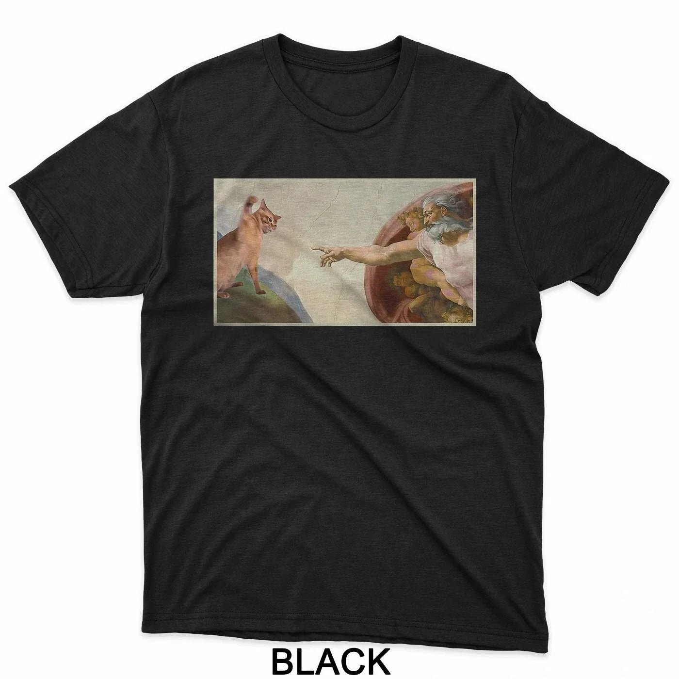 Funny Cat Slap Sarcastic Creation Of Adam Cat Meme Cat Lover T-Shirt Unisex T-shirt, Sweatshirt, Hoodie, Long Sleeve Tee - T-Shirt, Sweatshirt, Hoodie