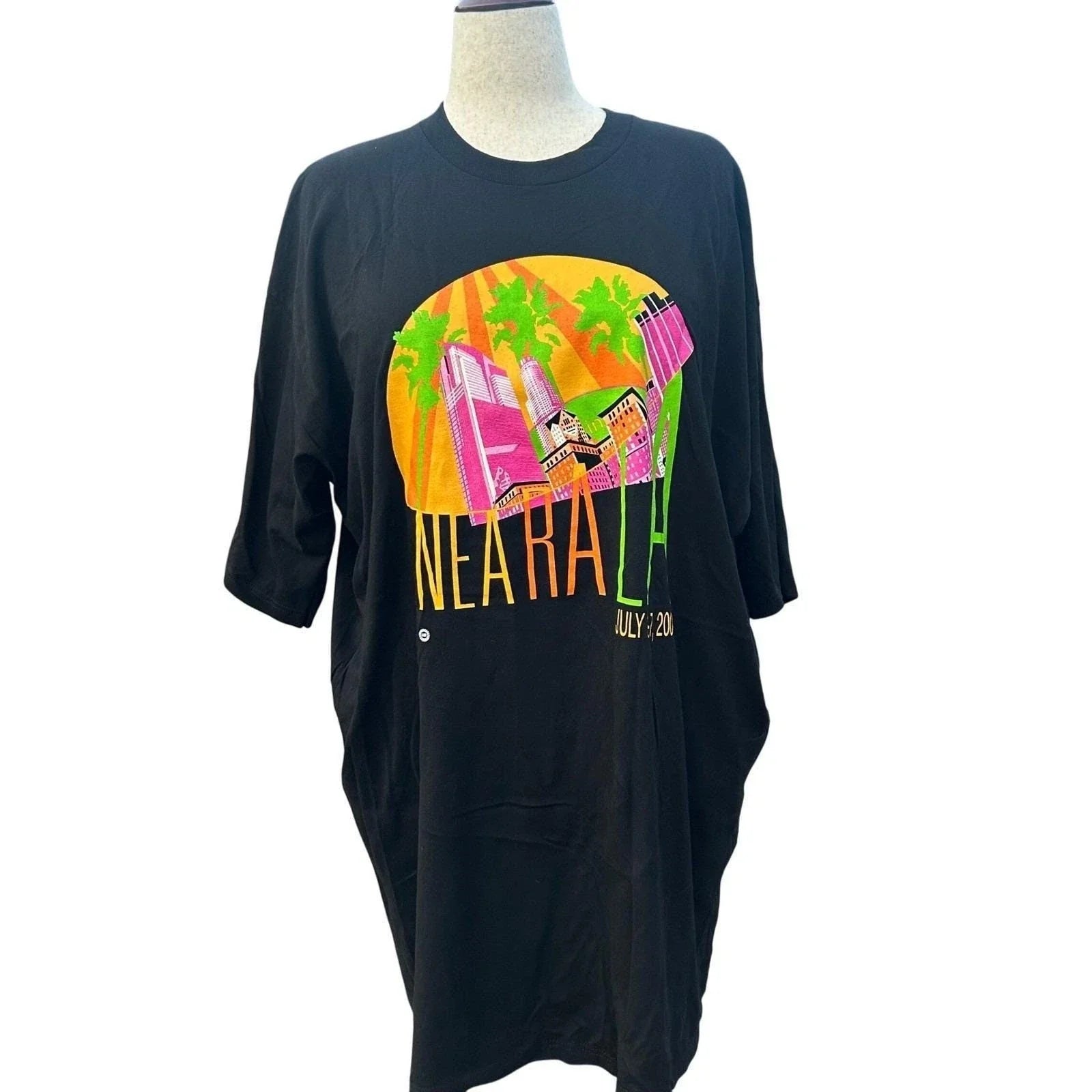 Mens Y2K Graphic T-Shirt Black Neon LA Cityscape Streetwear Lifewear 3XL Unisex T-shirt, Sweatshirt, Hoodie, Long Sleeve Tee - T-Shirt, Sweatshirt, Hoodie