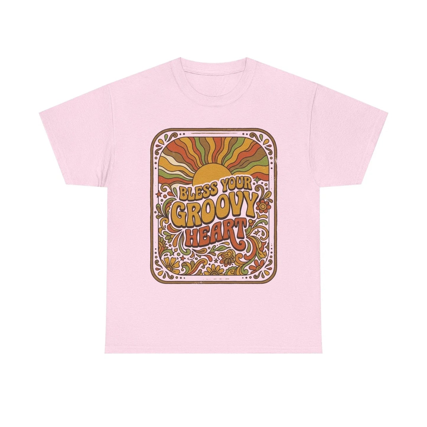 Bless Your Groovy Heart T-Shirt Retro 70s Design Hippie Boho Style Gift Shirt Unisex T-shirt, Sweatshirt, Hoodie, Long Sleeve Tee - T-Shirt, Sweatshirt, Hoodie