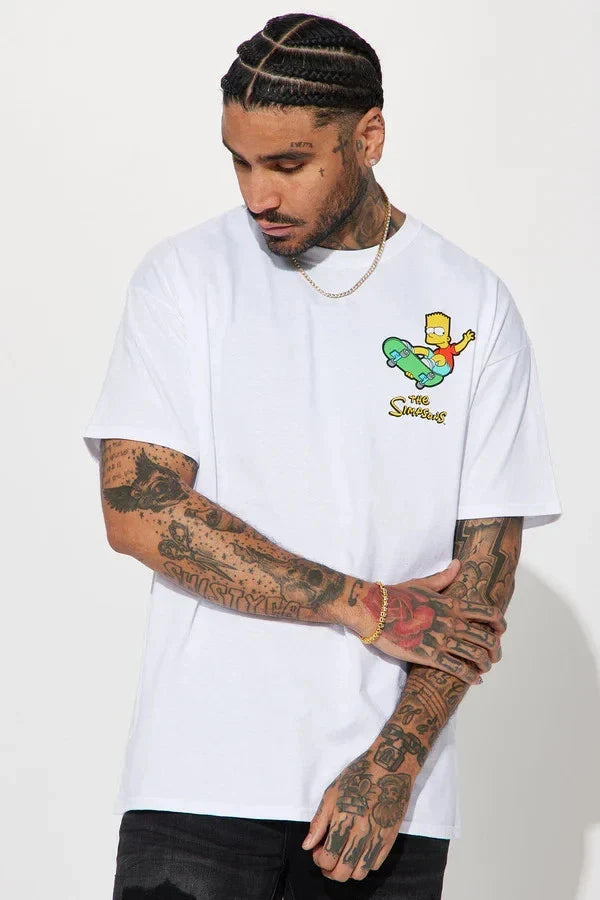 The Simpsons Mens Bart Simpson & Krusty The Clown Icons White Shirt NWT S-3XL Unisex T-shirt, Sweatshirt, Hoodie, Long Sleeve Tee - T-Shirt, Sweatshirt, Hoodie