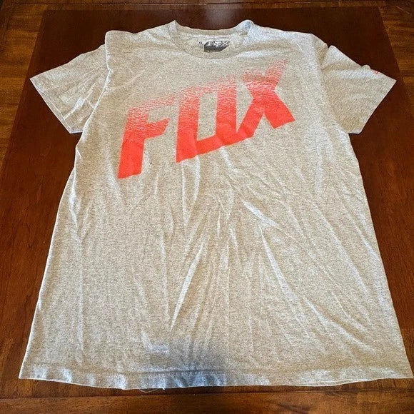 Fox Racing Graphic T Shirt Gray Red Spell Out Logo XL Streetwear Moto Unisex T-shirt, Sweatshirt, Hoodie, Long Sleeve Tee - T-Shirt, Sweatshirt, Hoodie