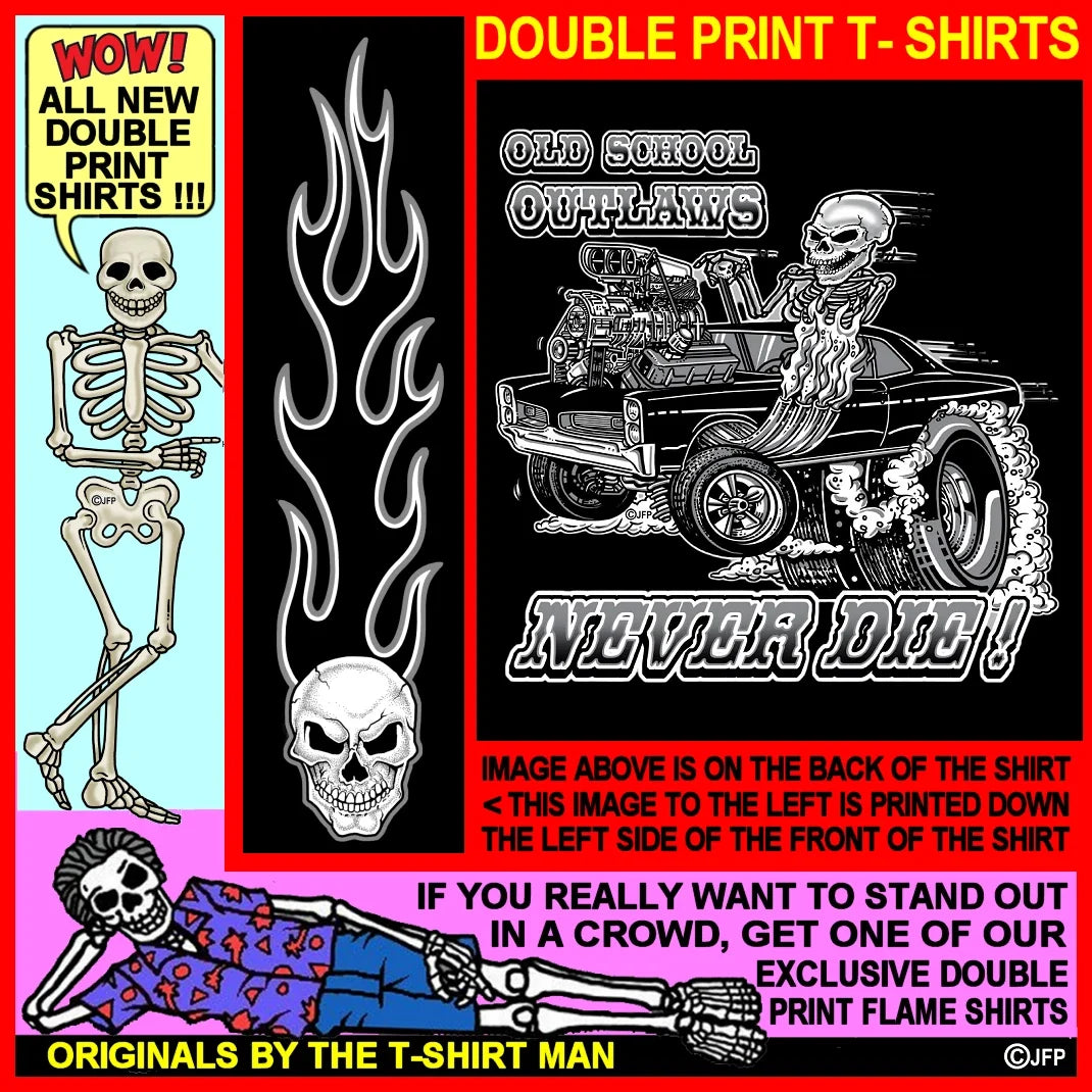 1966 1967 Outlaw Skeleton Blown Gasser Race Muscle Car Fantasy Hot Rod T-shirt Unisex T-shirt, Sweatshirt, Hoodie, Long Sleeve Tee - T-Shirt, Sweatshirt, Hoodie